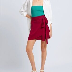 Stylish Burgundy Wrap Skirt